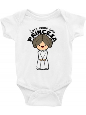 Body Infantil / Bebê - Lute Como Uma Princesa - Leia (Star Wars)